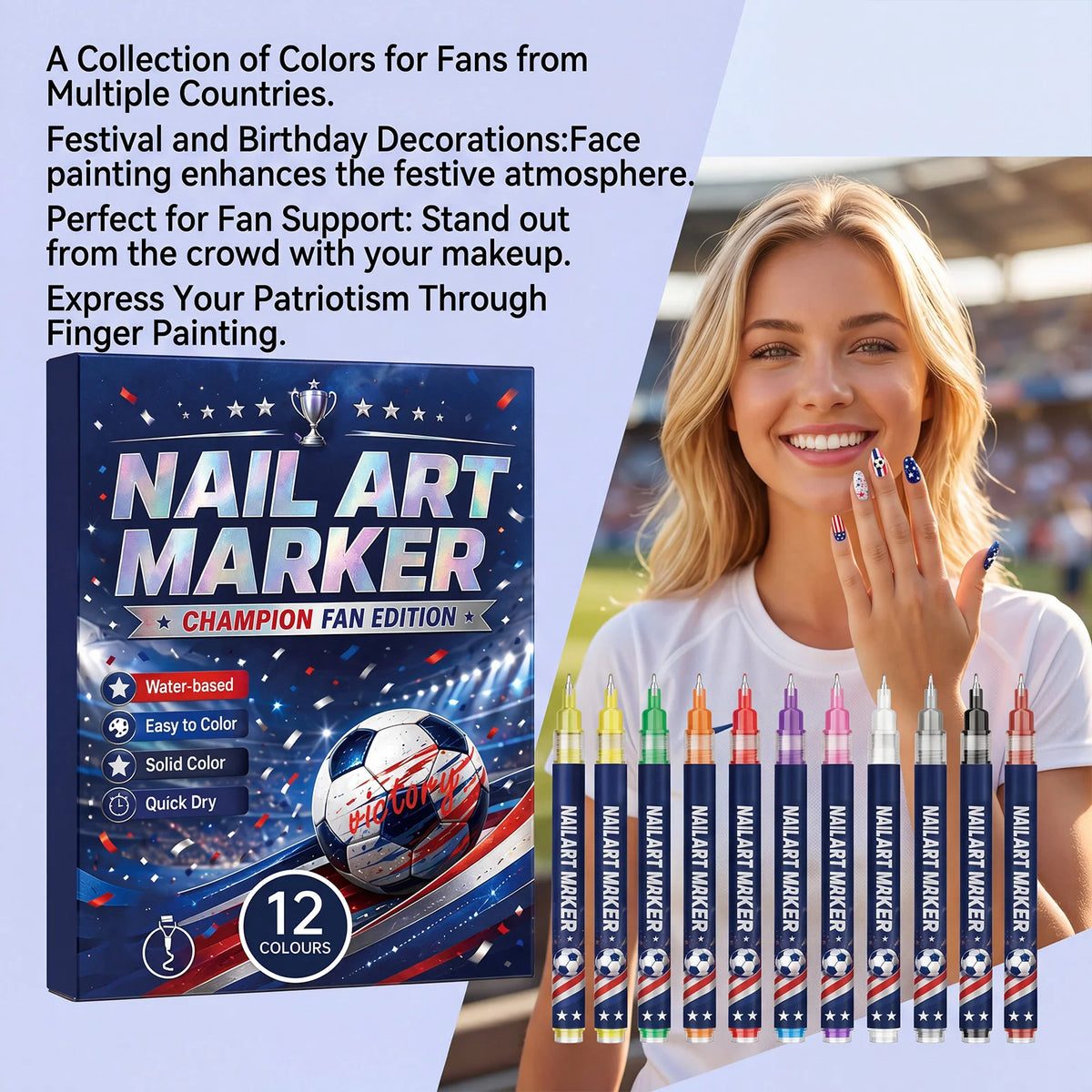DIY Nail Art Pens – 12 Colors, Quick-Drying & Waterproof Nail Art Pens Qst