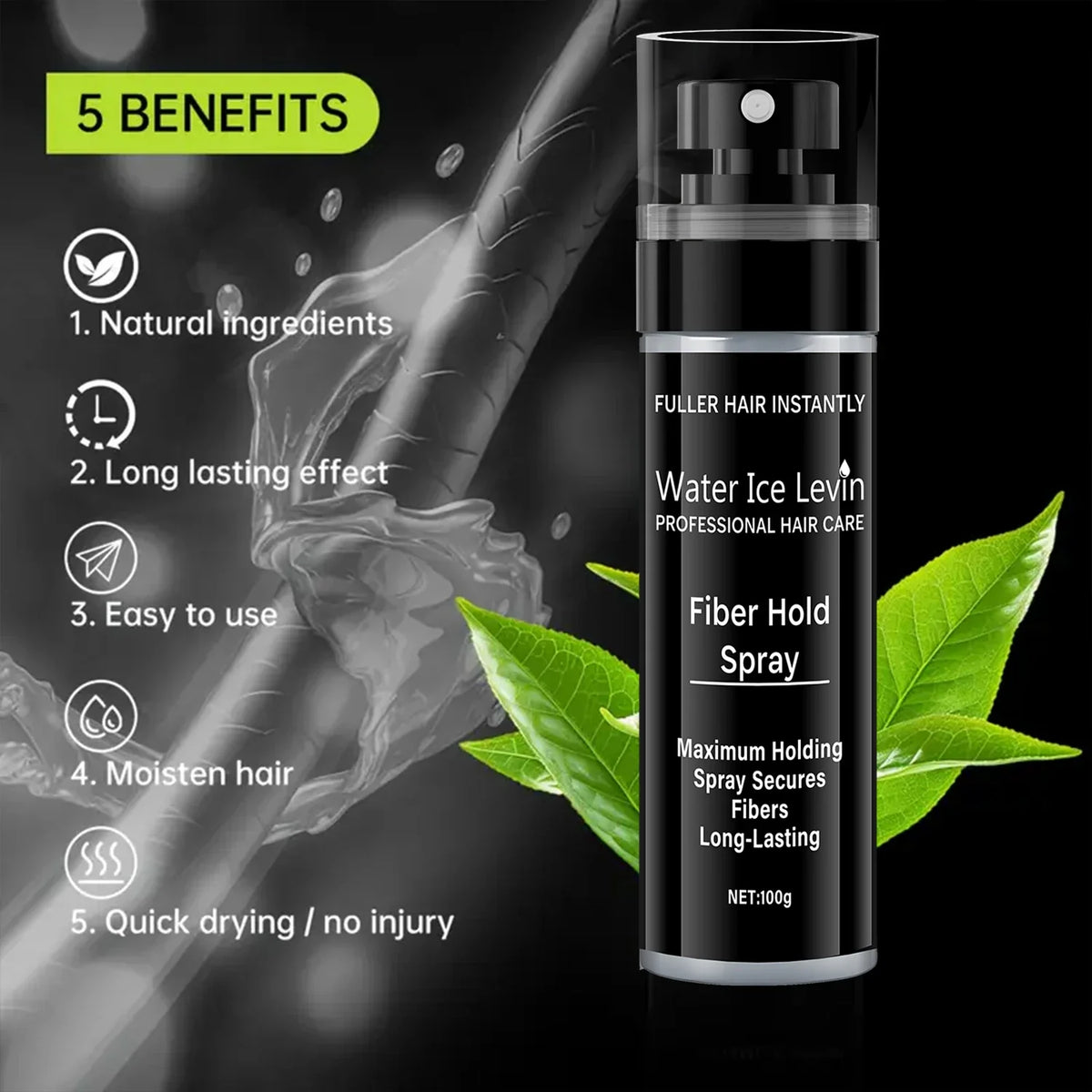 Fiber Hair Spray – Long-Lasting Volume & Texture, All Hair Types Hair Fiber Spray Qme
