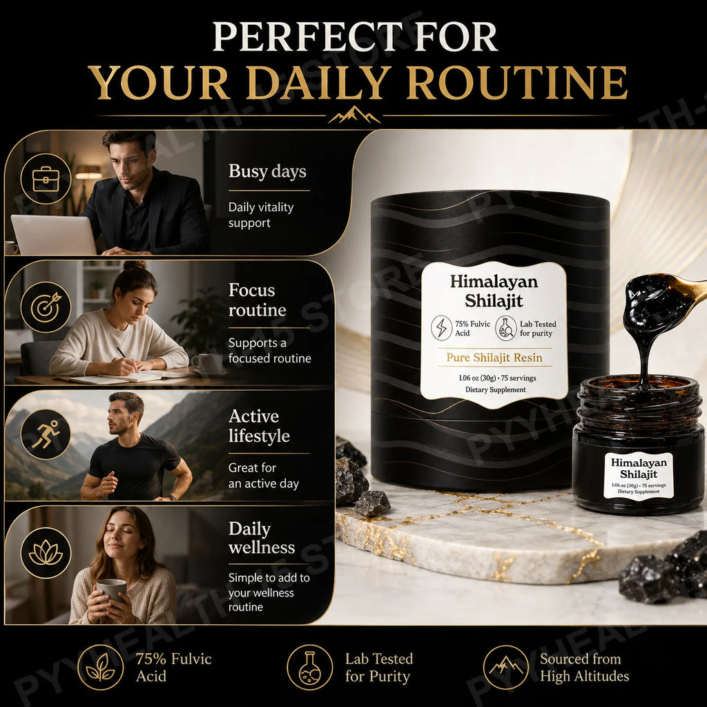 Himalayan Shilajit Resin – 85+ Trace Minerals, 75 Servings Mineral Supplement Resin Qst