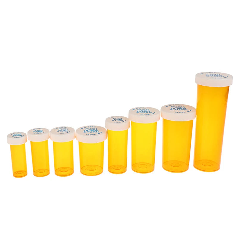 5-Pack Child-Resistant Pill Bottles – Travel Medicine Vials Pill Storage Bottles Qst