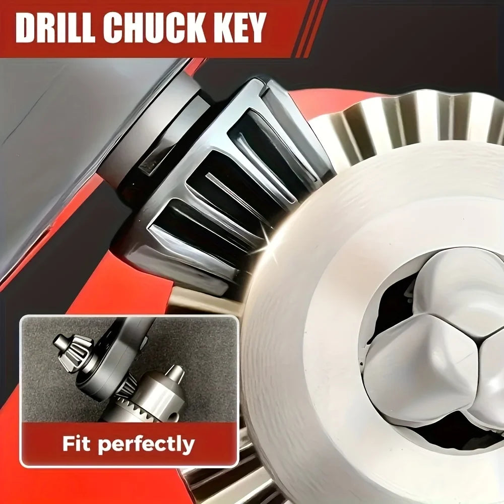 3-in-1 Ratchet Drill Chuck Wrench | Replaceable Head, 3-Speed Ratchet Chuck Wrench Qme