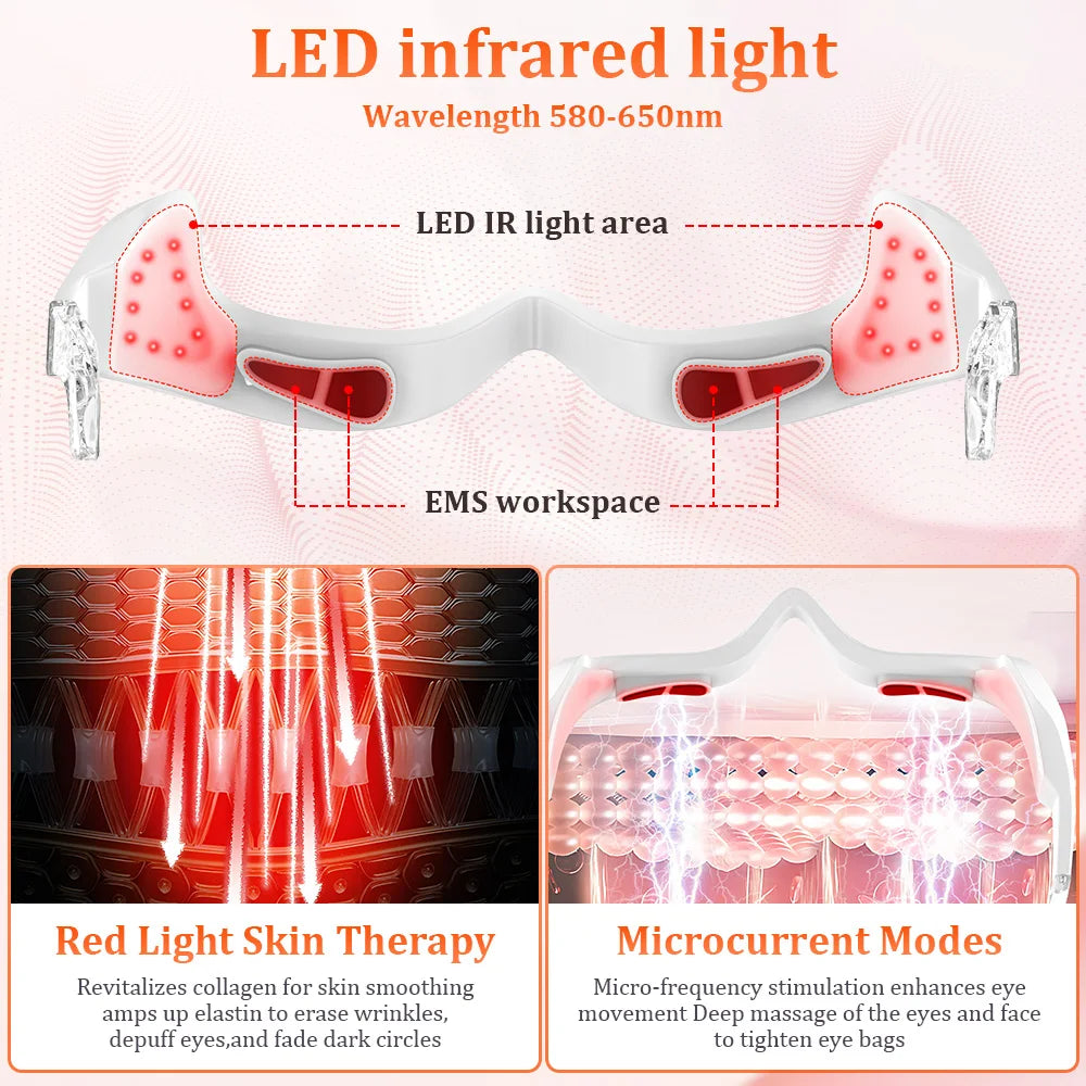 3D Eye Massager – Red Light Therapy & Microcurrent Eye Care Eye Massager Device Qst