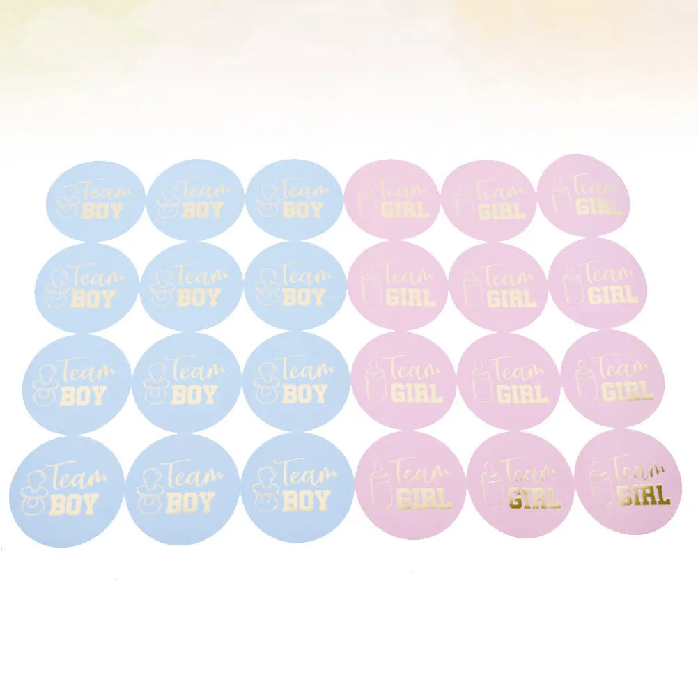 72 Pcs Gender Reveal Stickers Team Boy Girl Baby Shower Party Stickers Qme