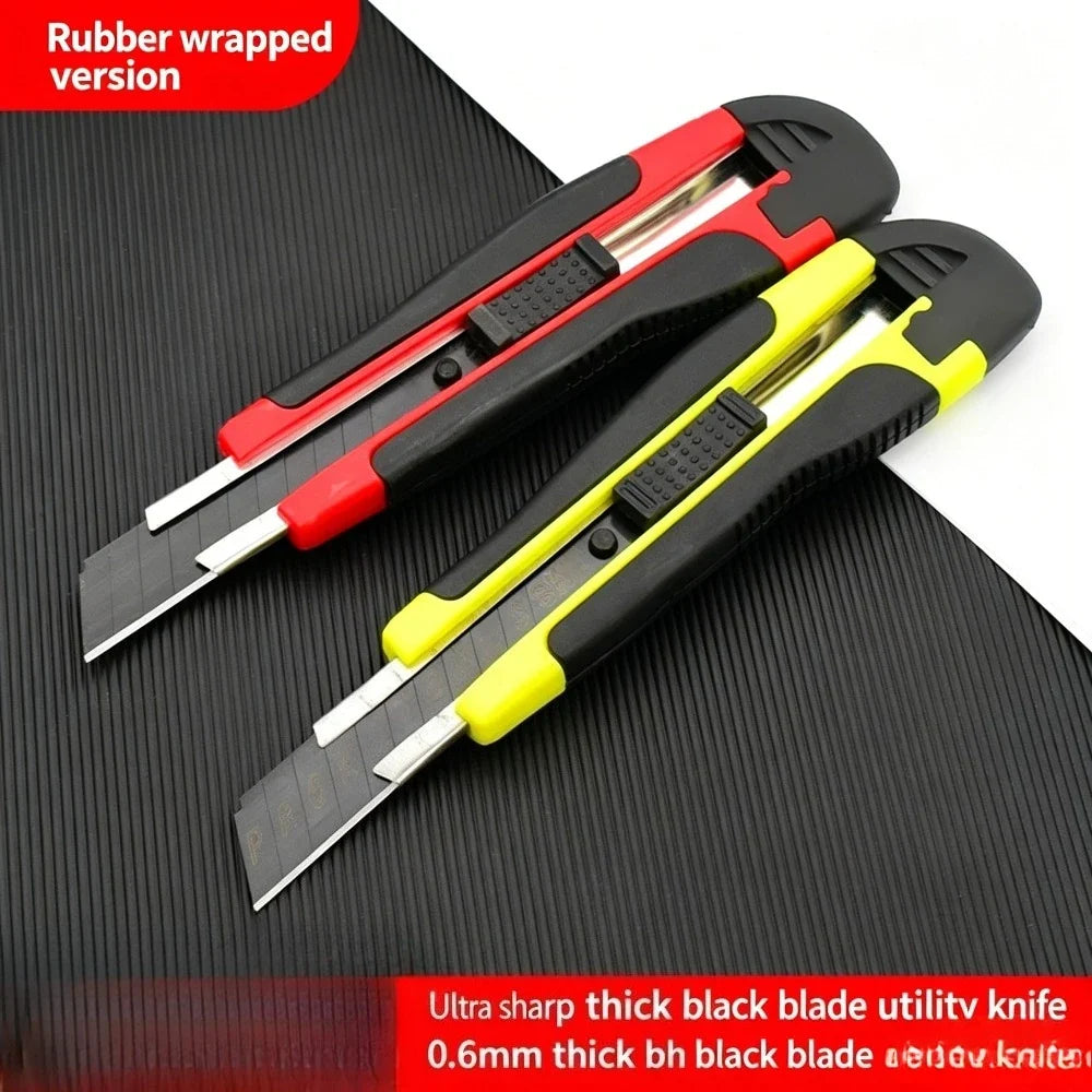 Utility Knife Ultra Sharp 18mm Blade Anti-Slip Rubber Handle Utility Knife Qme