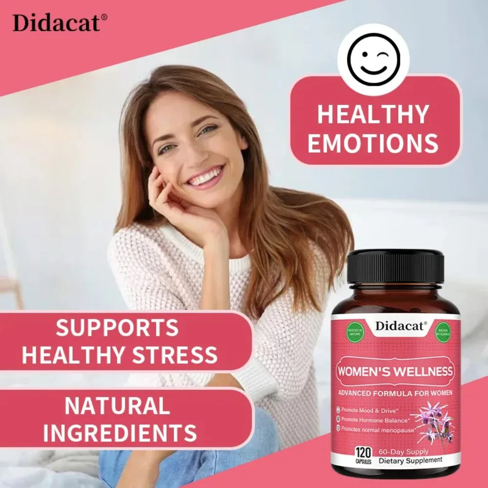 Women's Maca Capsules – Hormonal Balance & Mood Support Women's Wellness Supplement Qst
