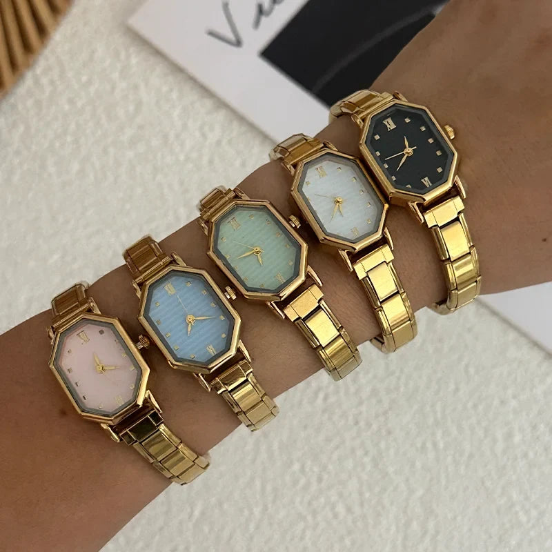 Women's DIY Elastic Charm Stainless Steel Watch Bracelet Charm Watch Bracelet Qme