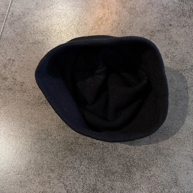 Y2K Pentagram Knit Beanie – Unisex Winter Streetwear Hat Knit Beanie Hat Qst