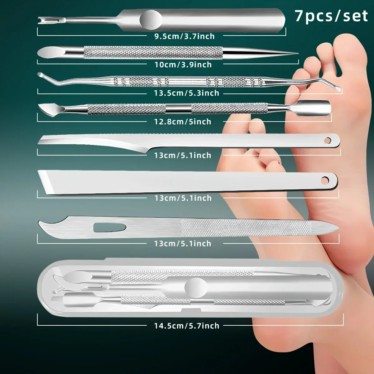 Stainless Steel Cuticle Remover & Nail Care Set | Qme Nail Care Set Qme