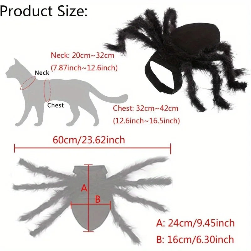 Halloween Spider Costume for Small Dogs & Cats – Black Pet Halloween Costume Qme