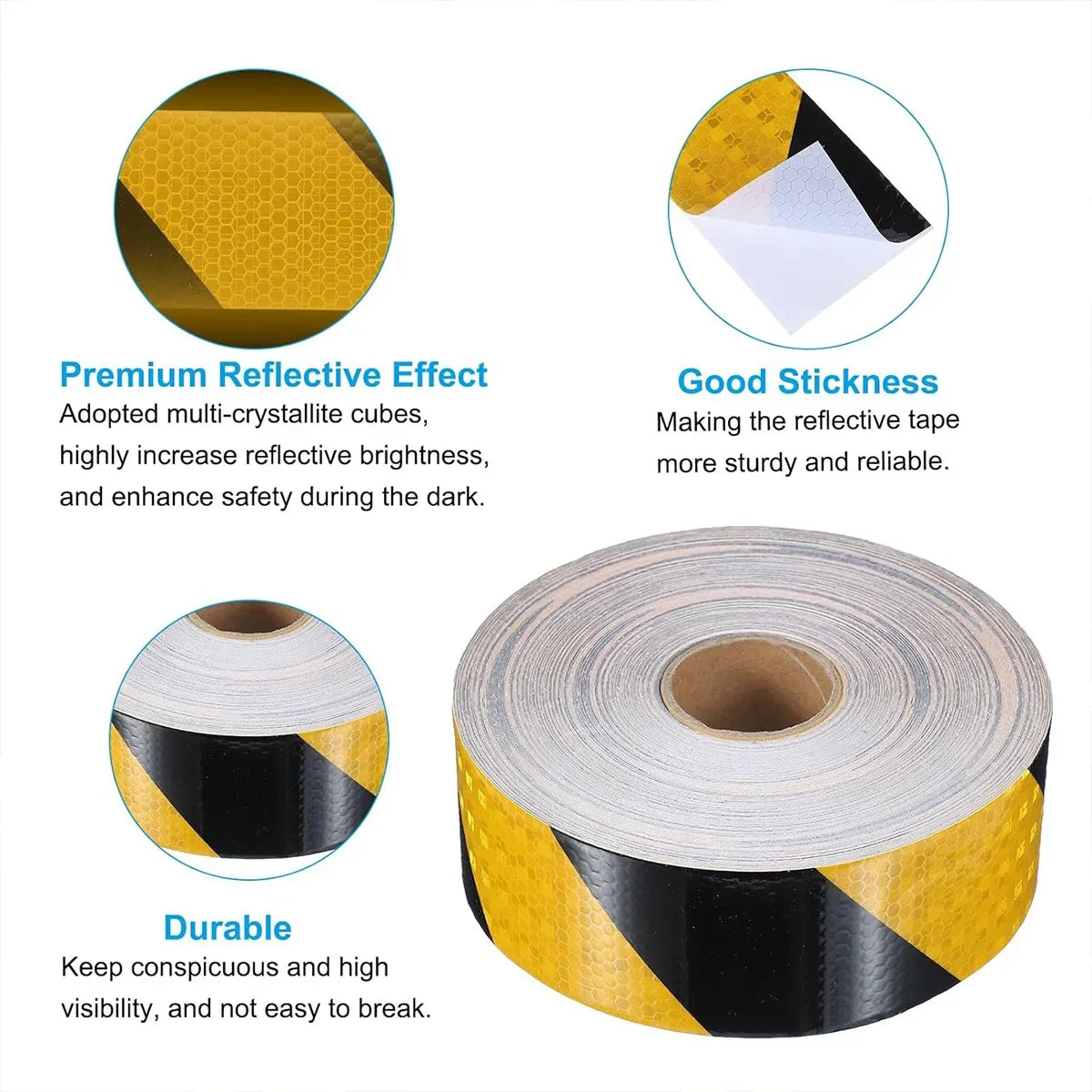 Yellow Reflective Adhesive Tape – Waterproof PVC Hazard Strips Reflective Safety Tape Qme