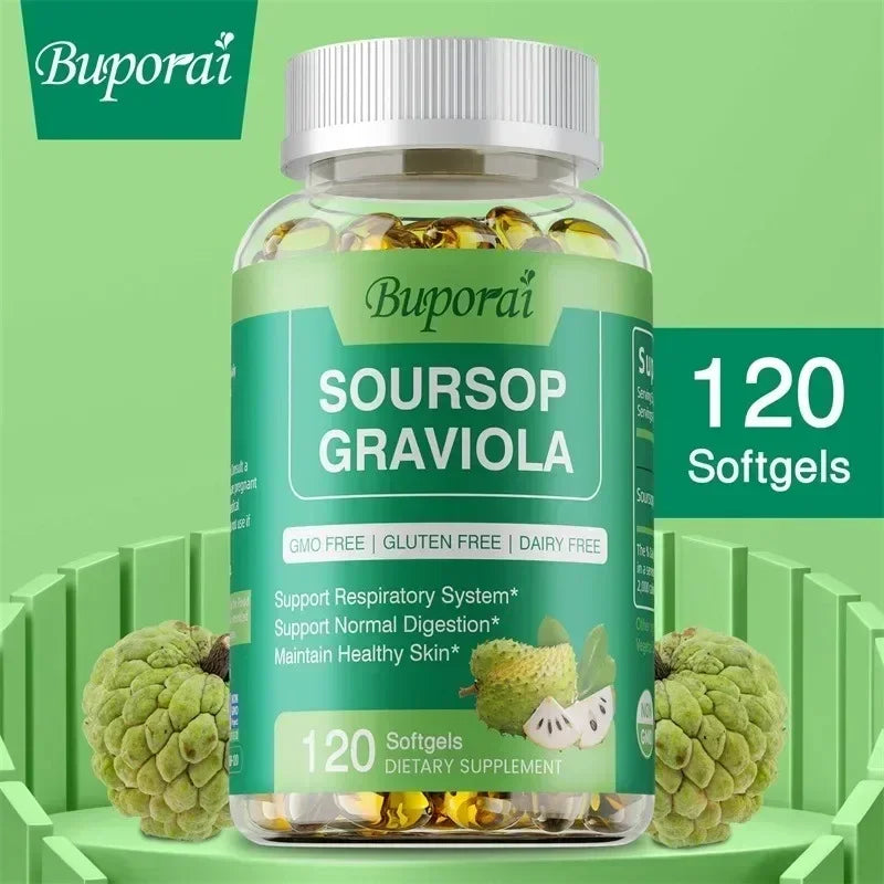 Soursop Graviola Capsules – Immune & Cell Support Supplement Herbal Supplement Qst
