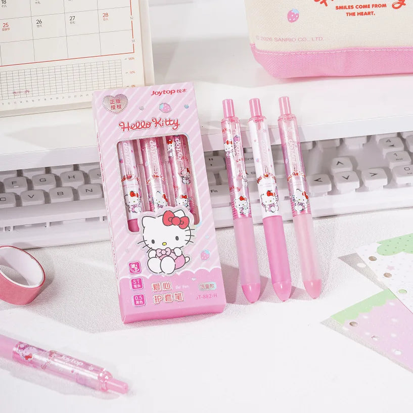Hello Kitty Push-Button Ballpoint Pen | 4 Colors, Quick-Dry Ballpoint Pen Qme 1
