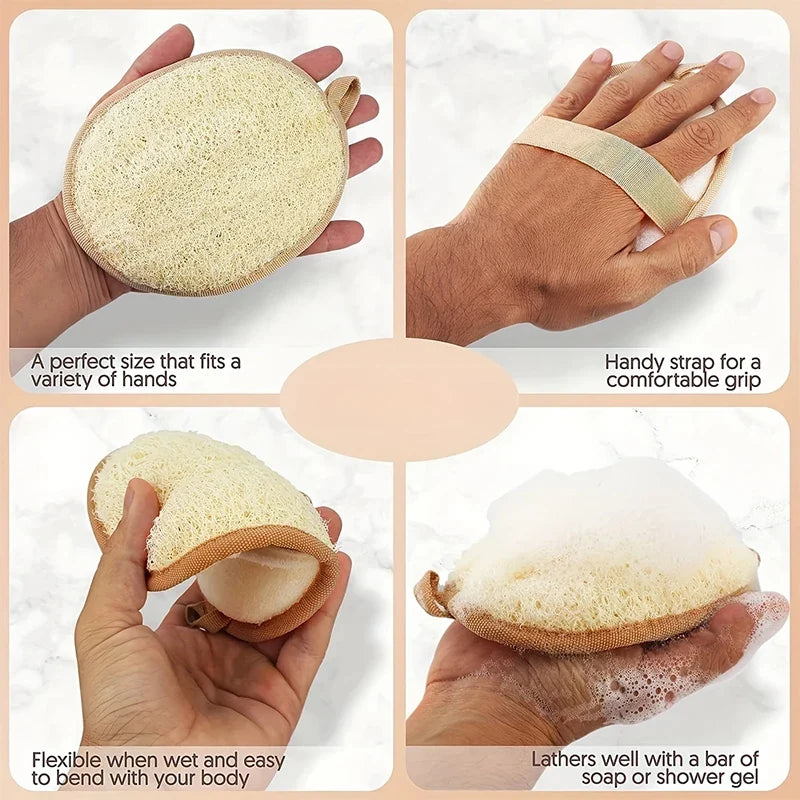 Natural Loofah Body Scrubber – Soft Exfoliating Sponge Loofah Body Scrubber Qme