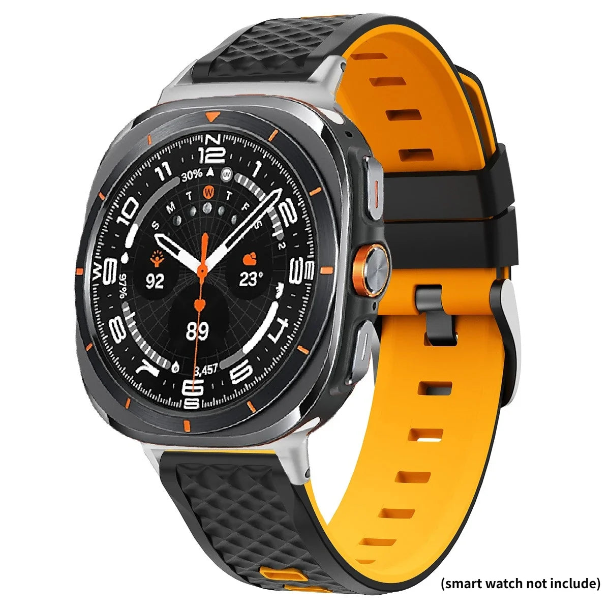 Silicone Sport Band for Samsung Galaxy Watch Ultra 2 – 10 Colors Silicone Watch Band Qme Black Yellow Watch9 Ultra 2(2026)