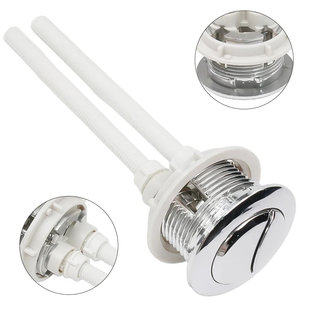 Dual Push Button Toilet Flush Valve – Chrome, 38mm 48mm Toilet Flush Valve Qme