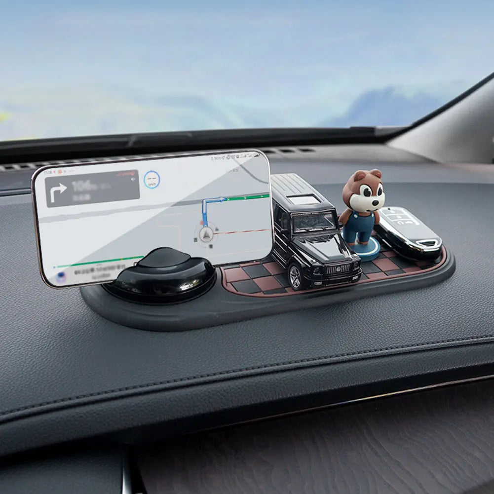 Dashboard Non-Slip Silicone Pad Mat & Car Phone Holder Dashboard Organizer Mat Qme