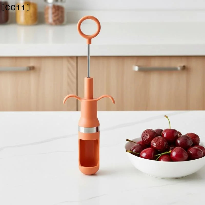 Cherry & Date Pitter Tool – 1-Second Pit Removal, Non-Slip Handle Fruit Pitter Tool Qme