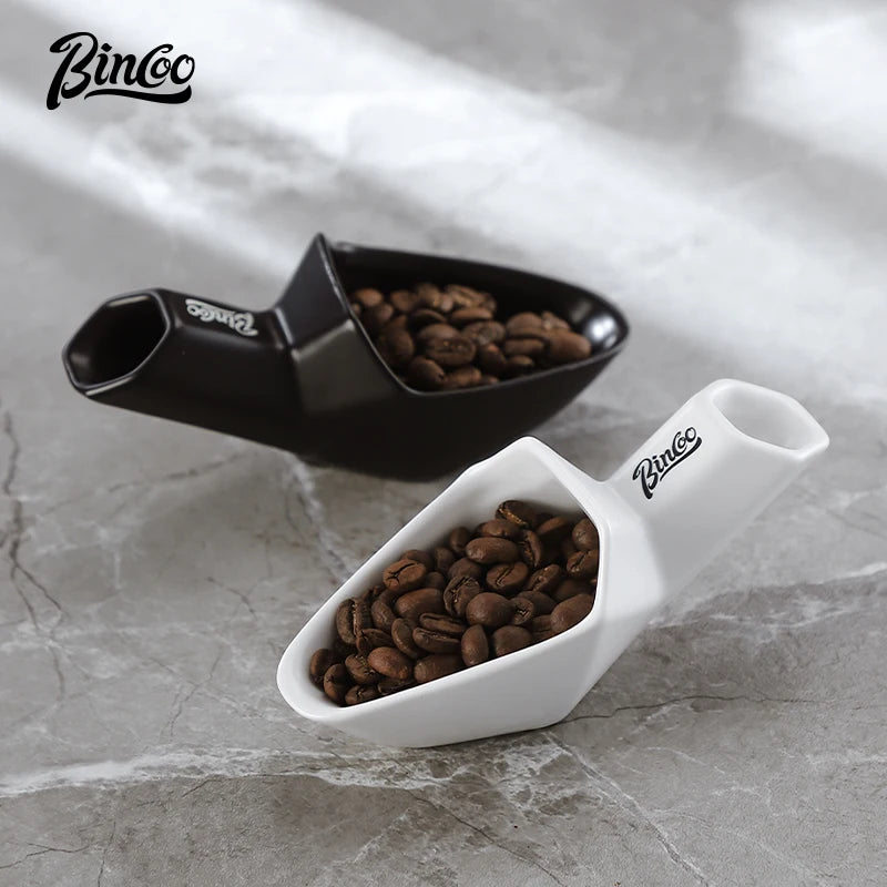 Bincoo Ceramic Coffee Bean Spoon & Weighing Saucer 20g Coffee Dosing Spoon Qst