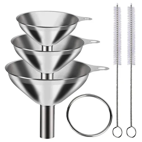 Food Grade Stainless Steel Kitchen Funnels – Metal Funnel Set Kitchen Funnel Set Qme