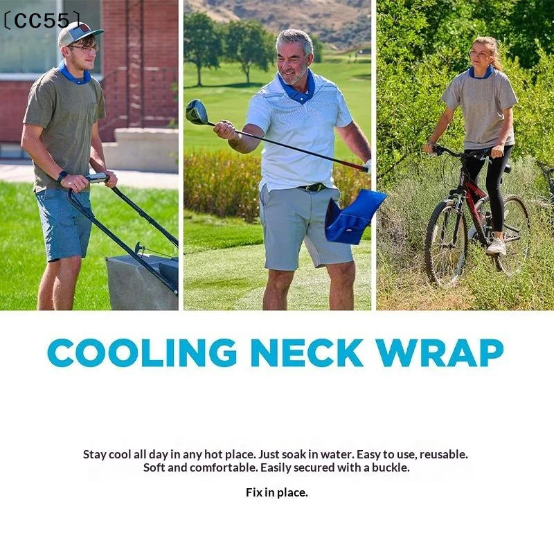 Instant Cooling Neck Wrap with Button Fastener – Summer Scarf Cooling Neck Wrap Qst