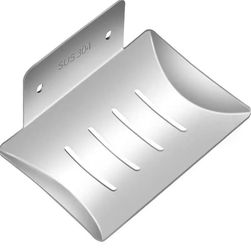 Wall-Mounted Soap Dish Tray | 304 Stainless Steel Drain Holder Soap Dish Holder Qme A
