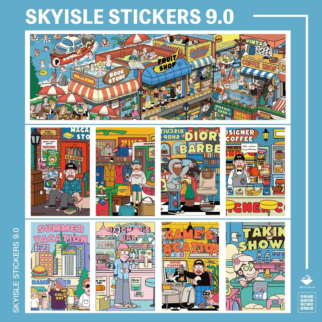 3D Miniature Comic Scene DIY Stickers – American Cartoon DIY Craft Stickers Qme