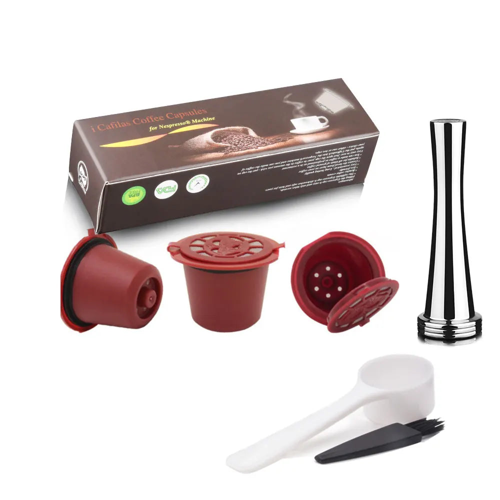 Reusable Nespresso Capsule with Stainless Steel Filter Mesh Refillable Coffee Capsule Qst 3pods RE T