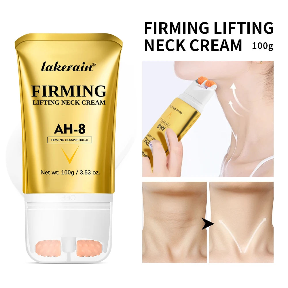 Lakerain AH-8 Firming Neck Cream with Roller | Lifting Moisturizer Neck Firming Cream Qst