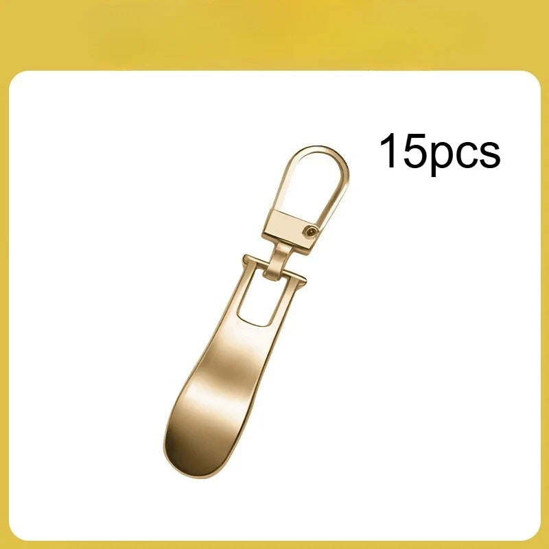 Wave Zipper Replacement Heads 15-Pack – Luggage, Bags & Clothing Zipper Repair Set Qme Golden-15pcs