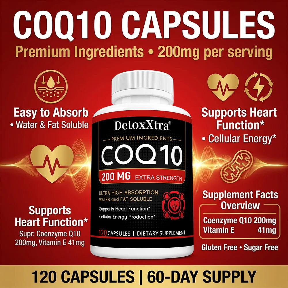 ZENVITALIZE CoQ10 200mg Antioxidant Energy Supplement 120ct CoQ10 Supplement Qst