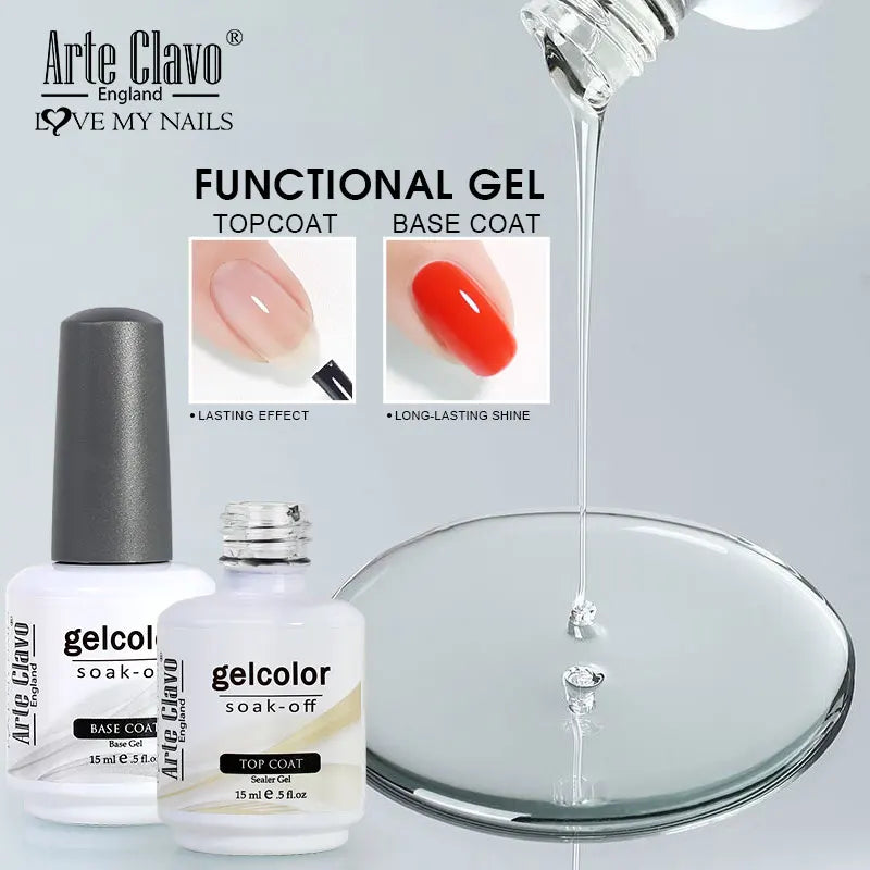 Arte Clavo Base Coat Gel Nail Polish UV LED Lamp – 15ml Gel Nail Polish Qme