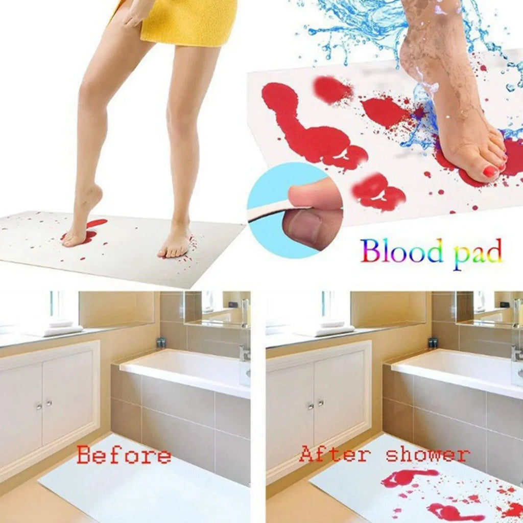Color-Changing Bath Mat Turns Red When Wet | Novelty Gift Novelty Bath Mat Qme