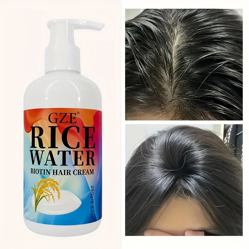 GZE Rice Water Biotin Hair Cream – Deep Hydrating Moisturizer Hair Moisturizing Cream Qme
