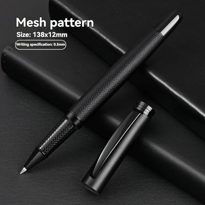 Advanced Metal Gel Pen Black Finish | Medium Point | Qme Metal Gel Pen Qme 1pc-mesh pattern