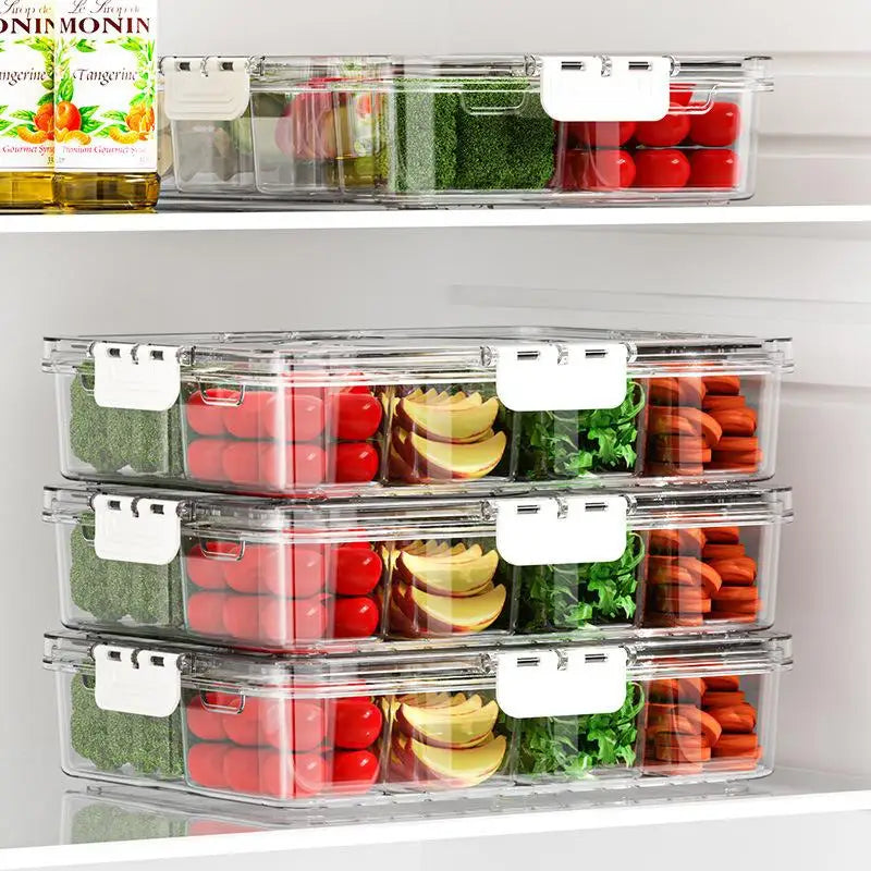 8-Grid Divided Snack Box with Lid – Fridge & Party Organizer Food Storage Container Qst