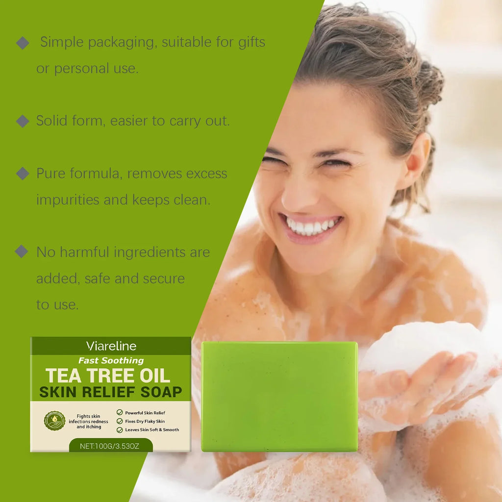 Tea Tree Oil Natural Bar Soap – Exfoliating Body & Face Cleanser Natural Bar Soap Qme