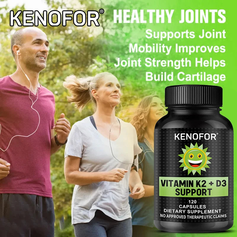 Kenofor Vitamin D3 + K2 MK-7 Vegan Capsules – 60 Count Vitamin Supplement Qst