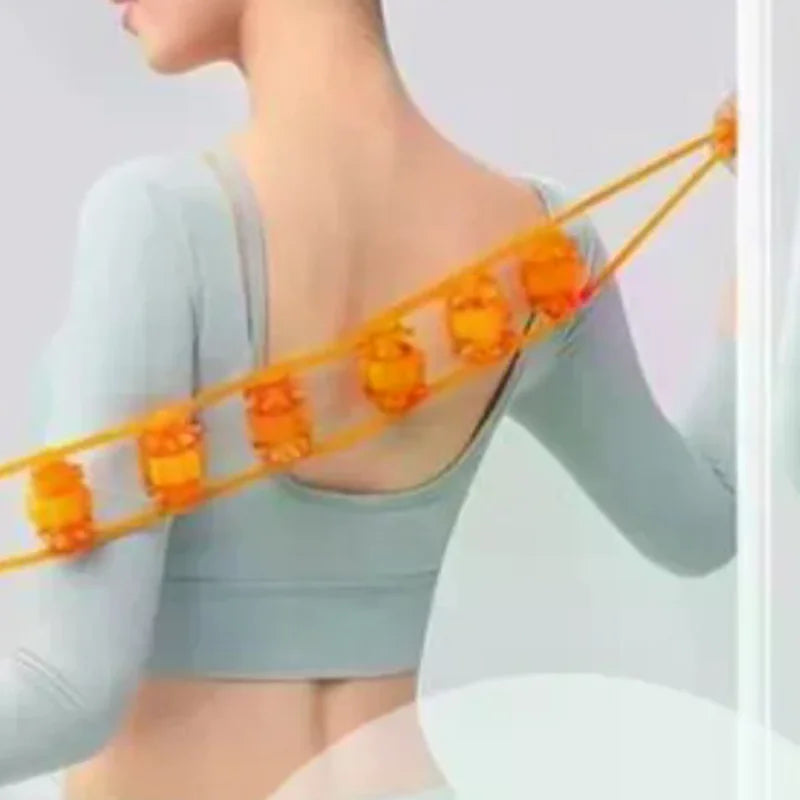 Handheld Multi-Roller Massage Strap – Neck, Back & Shoulder Handheld Massage Roller Qme