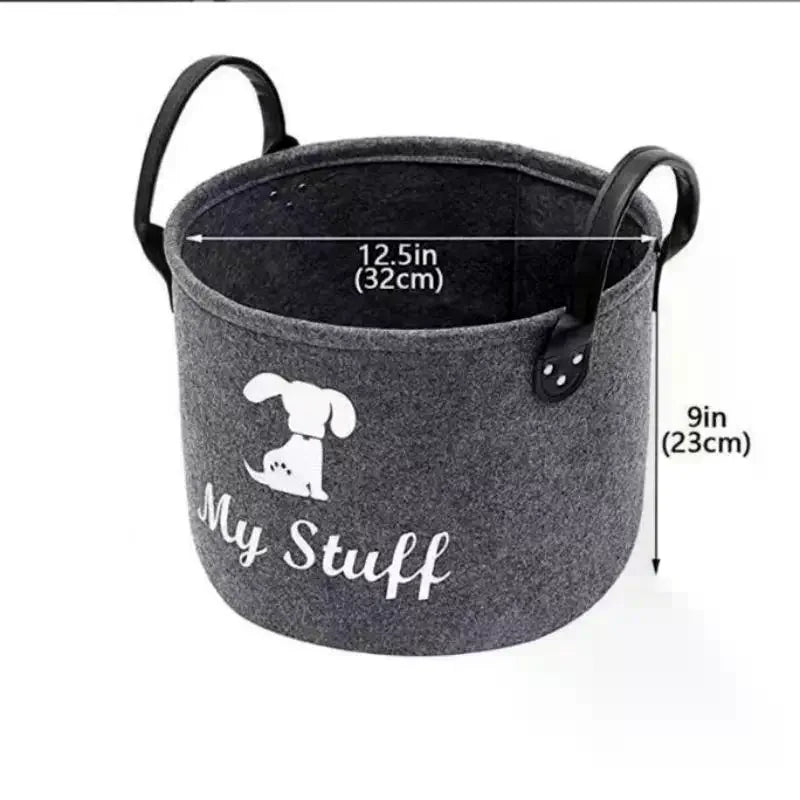 Felt Pet Toy Storage Basket – Dog Toy Box Organizer Pet Toy Organizer Qme