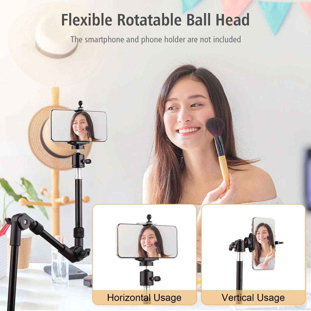 Andoer ST-01 Flexible Desk Mount Stand & Ballhead Adapter Camera Desk Mount Stand Qst