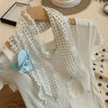 Geometric Lace Thin Waist Belt – 6 Colors | Polyester Lace Waist Belt Qme White