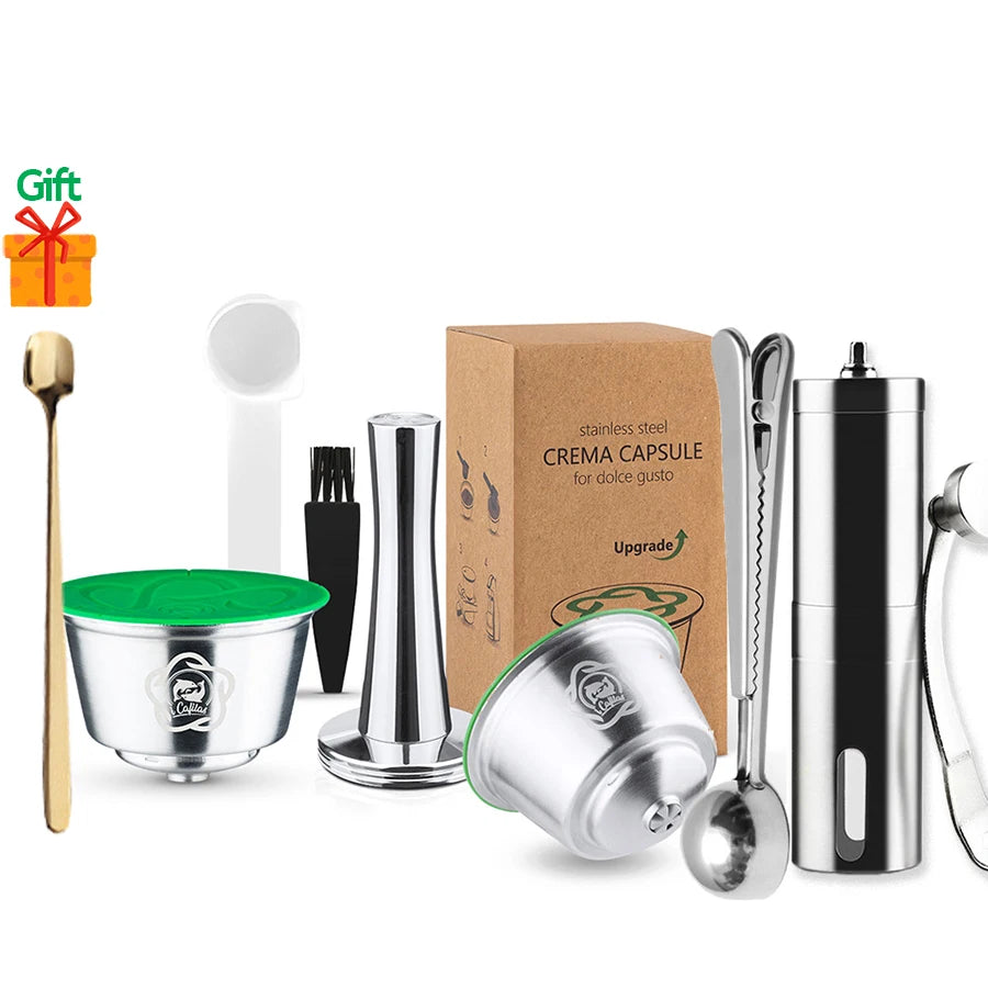 Reusable Stainless Steel Coffee Capsule for Dolce Gusto Refillable Coffee Capsule Qst 2pod tamper S G
