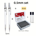 Transparent Mechanical Pencil 0.5 & 0.7mm with 2B Lead Refills Mechanical Pencil Set Qme 0.5mm set