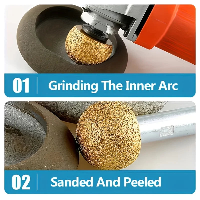Diamond Brazed Round Grinding Head – Internal Arc Abrasive Tool Diamond Grinding Head Qme