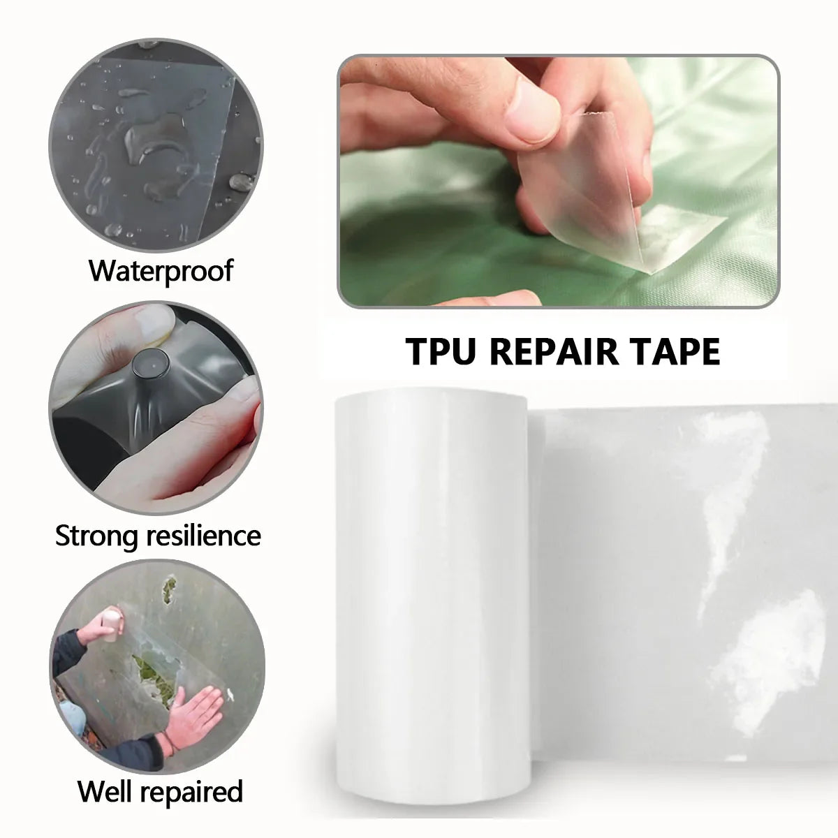 TPU Transparent Repair Patch Tape for Inflatables | 7.5x50cm Inflatable Repair Tape Qme