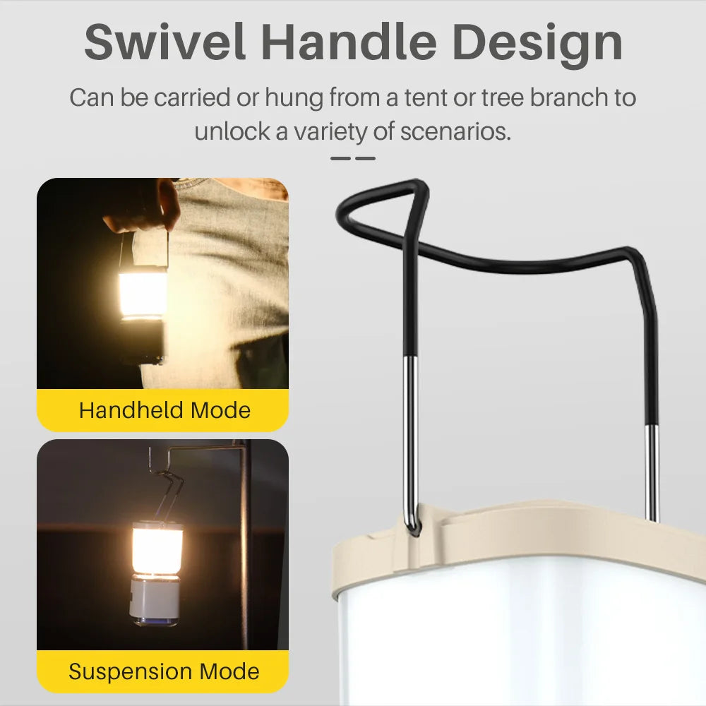 BORUiT Rechargeable Camping Lantern – Waterproof Portable LED Light Camping Lantern Qst