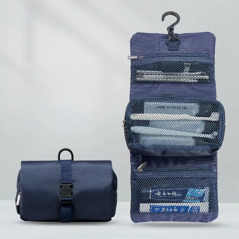 Large Folding Toiletry Bag with Hook | Travel Cosmetic Organizer Travel Toiletry Bag Qme