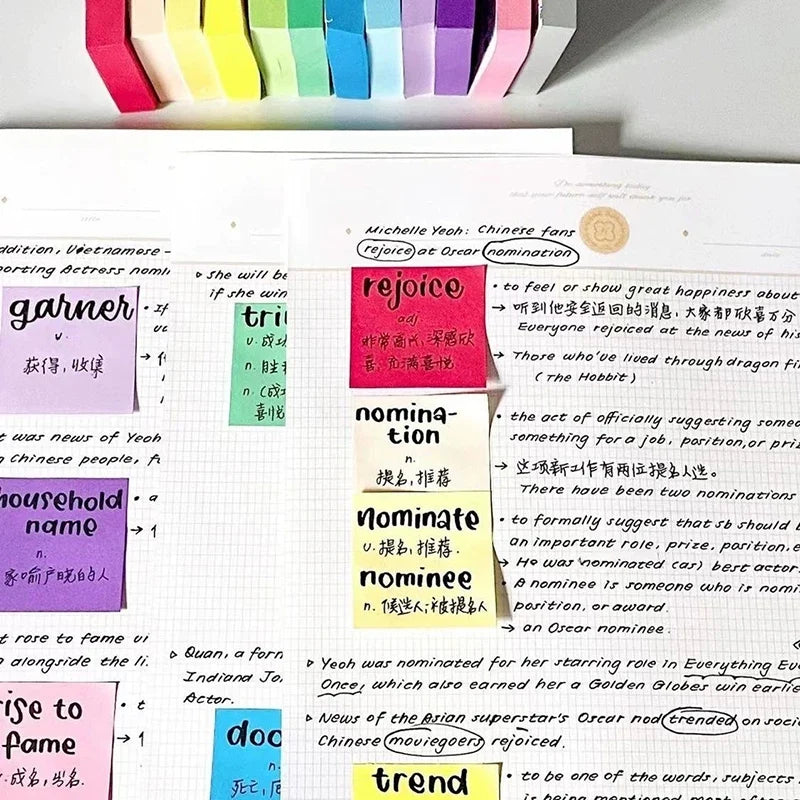Fluorescent Sticky Notes – 11-Color Planner Note Pads Set Sticky Note Pads Qme Default Title