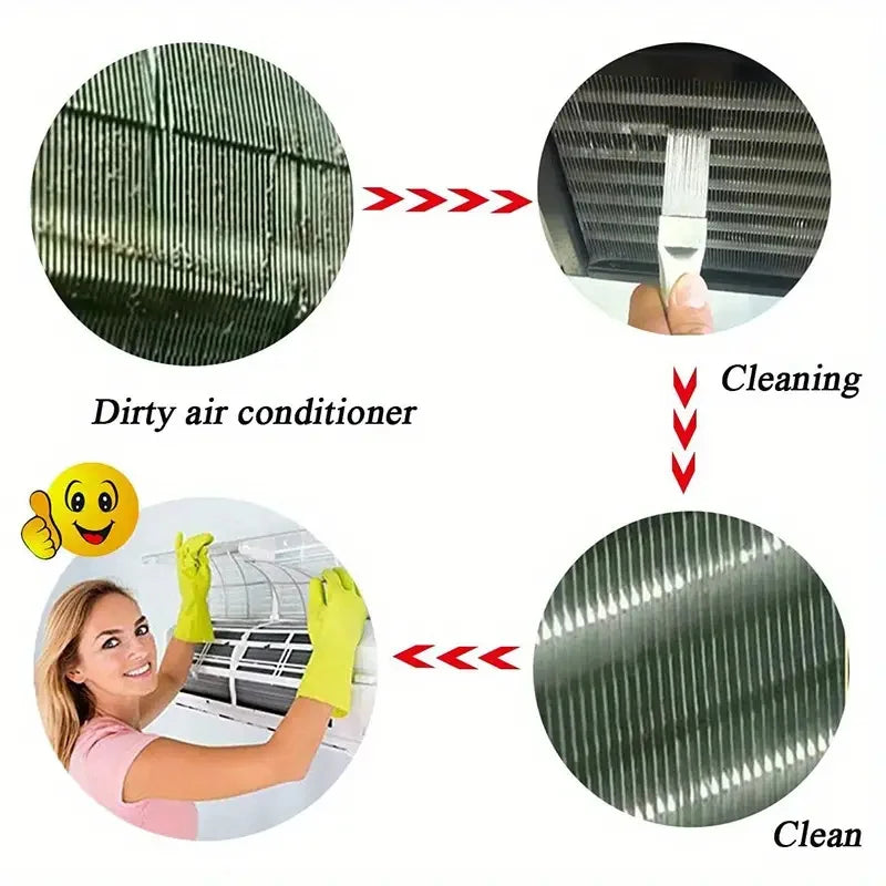 Stainless Steel AC Fin Comb Brush & Evaporator Cleaner AC Fin Comb Tool Qme
