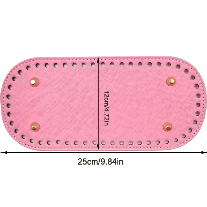 PU Leather Oval Bag Bottom Pad – Pre-Punched DIY Knitting Base Bag Bottom Pad Qme